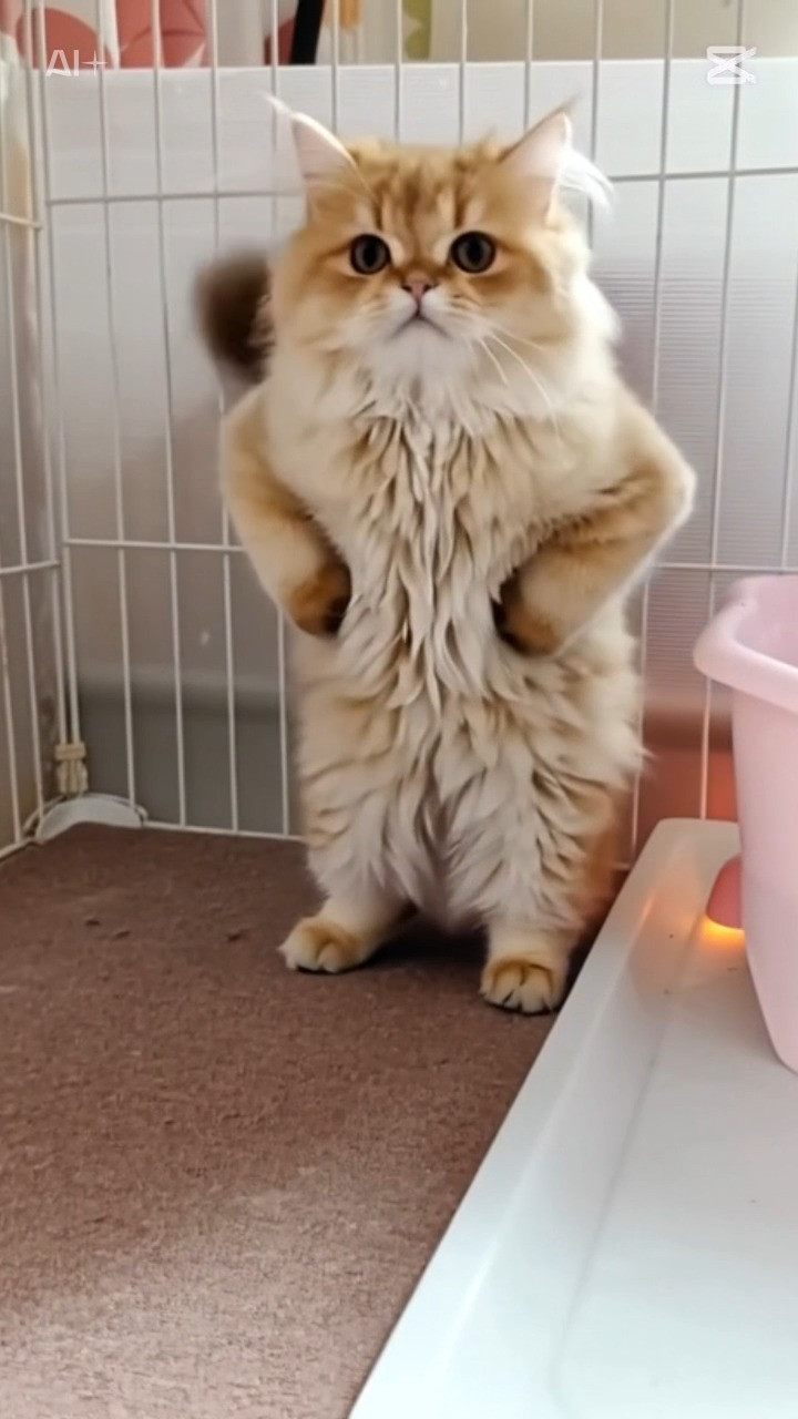 可愛いペルシャ猫ちゃんがノリノリダンスを始めた！